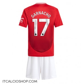 Manchester United Alejandro Garnacho #17 Prima Maglia Bambino 2024-25 Manica Corta (+ Pantaloni corti)